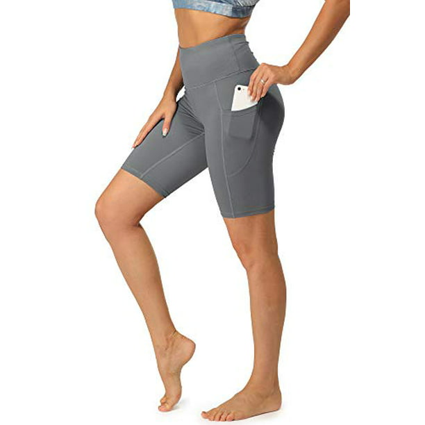 icyzone Running Workout Shorts for Women Gym Yoga Exercise Athletic Shorts with Pockets 